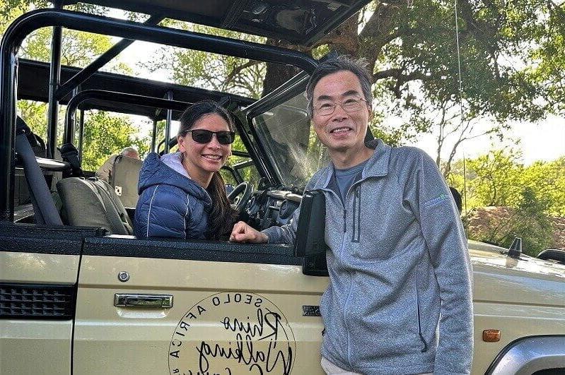 Dr. Joseph Wu and his wife, Jade, visiting Krueger National Park in South Africa. (Photo courtesy of Dr. Joseph Wu)